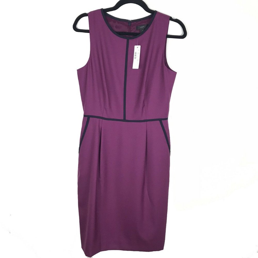 NWT J CREW Purple Wool Sheath Dress 6 - 2 for 50!